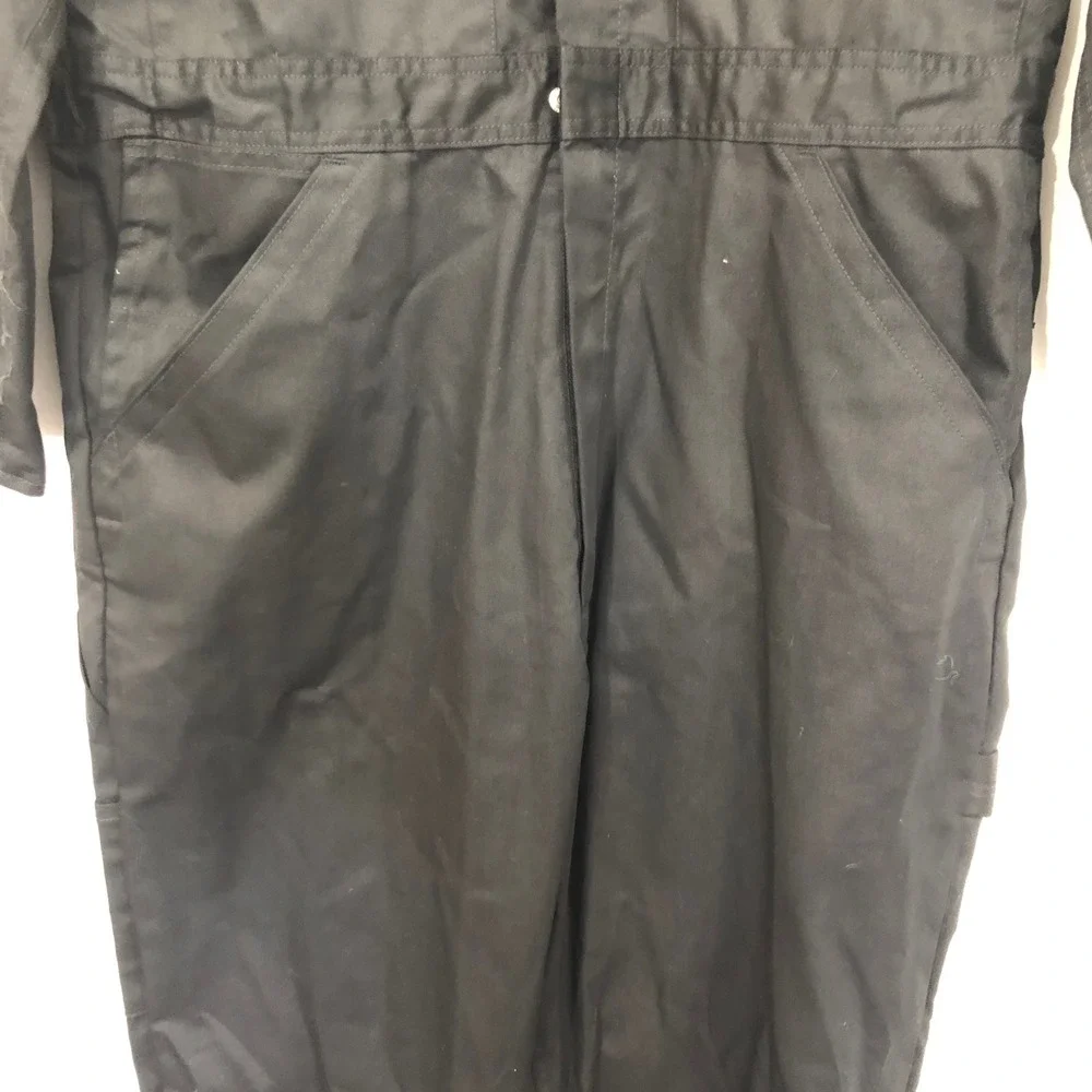 Dickies Black Coverall Jumpsuit Workwear Gold‎ Zipper Front Black L-Tall - Picture 10 of 16